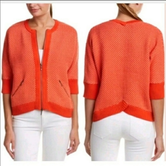 CAbi Sweaters - Cocoon 195-cocoon Way Zipper Grenadine Sweater Med
